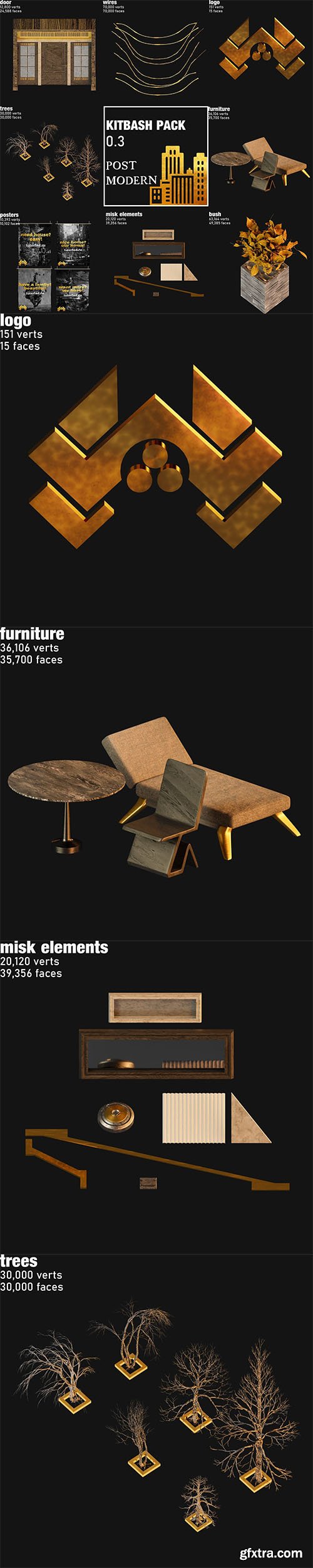 Cgtrader - KitBash pack - Postmodern house 3D model