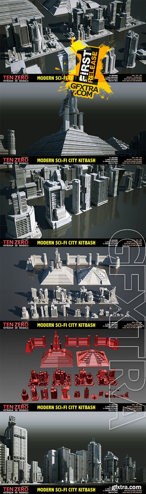 Cgtrader - MODERN SCI-FI BUILDINGS KITBASH 3D model