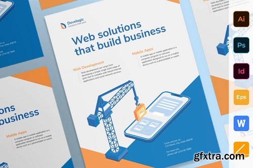 Web And Mobile App Development Poster Flyer Business Card Brochure Bifold Trifold