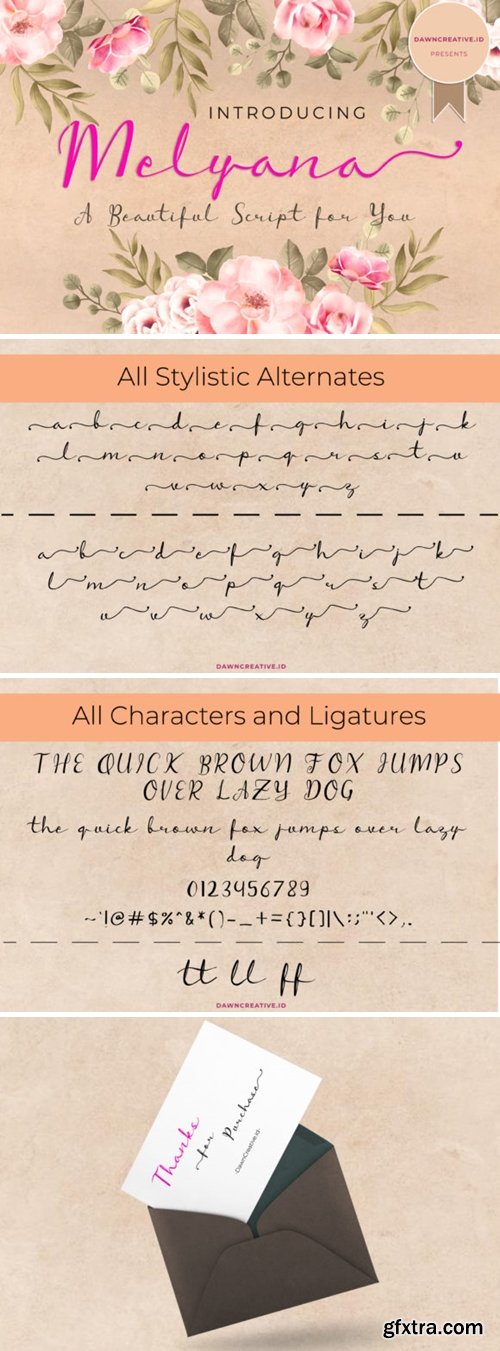 Fontbundles - Melyana Font 277443