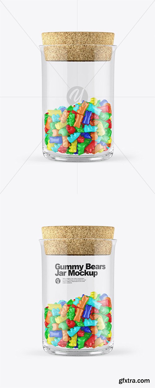 Gummy Bears Glass Jar With Cork Mockup 38337