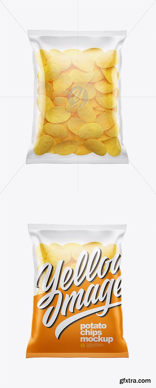 Clear Bag With Potato Chips Mockup 38510 Clear Bag With Potato Chips Mockup 38510