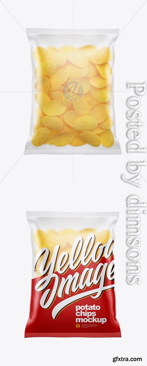 Matte Bag With Corrugated Potato Chips Mockup 38527 Matte Bag With Corrugated Potato Chips Mockup 38527