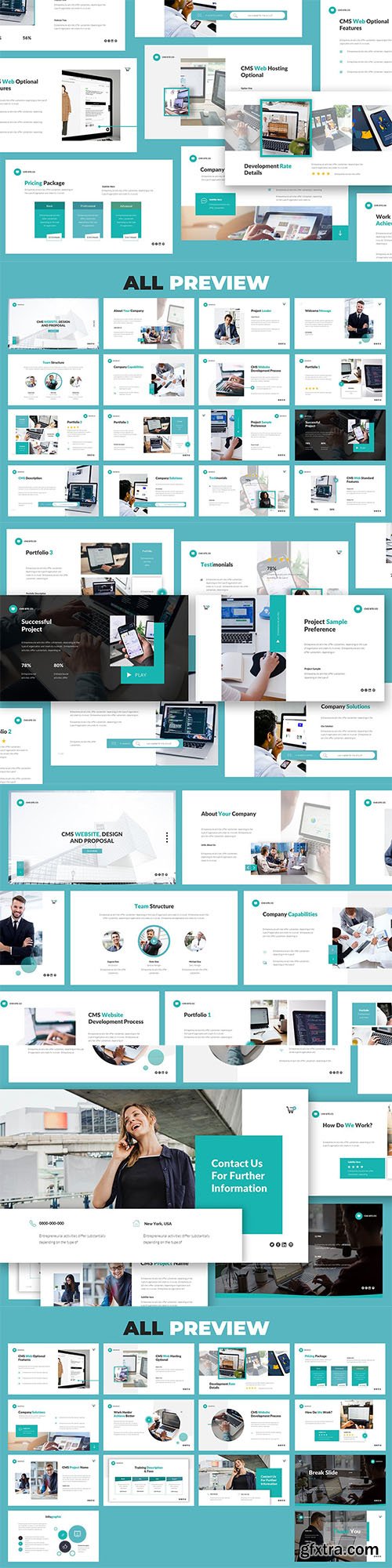 CMS Website Design And Proposal Powerpoint, Keynote and Google Slides Templates