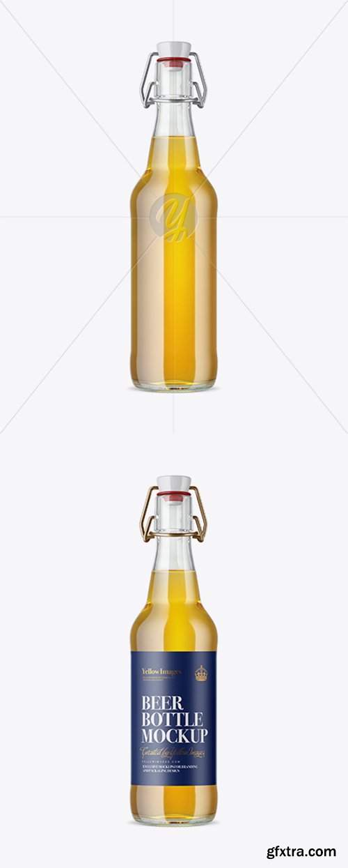 Clear Glass Beugel Beer Bottle Mockup 34575 Clear Glass Beugel Beer Bottle Mockup 34575