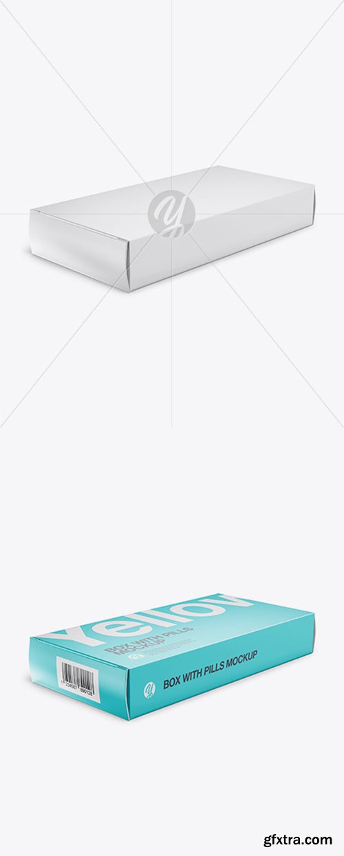 Glossy Pills Box Mockup - Halfside View 44344