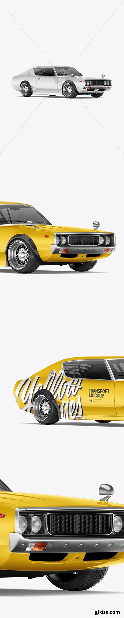 Retro Sport Car Mockup - Half Side View 45506