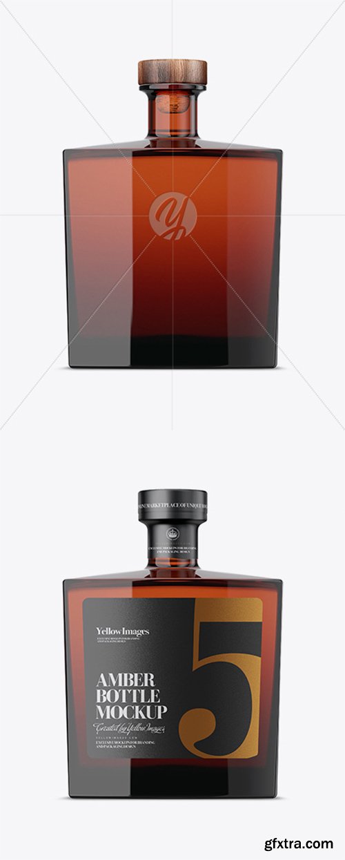 Square Amber Glass Bottle Mockup 34571 Square Amber Glass Bottle Mockup 34571