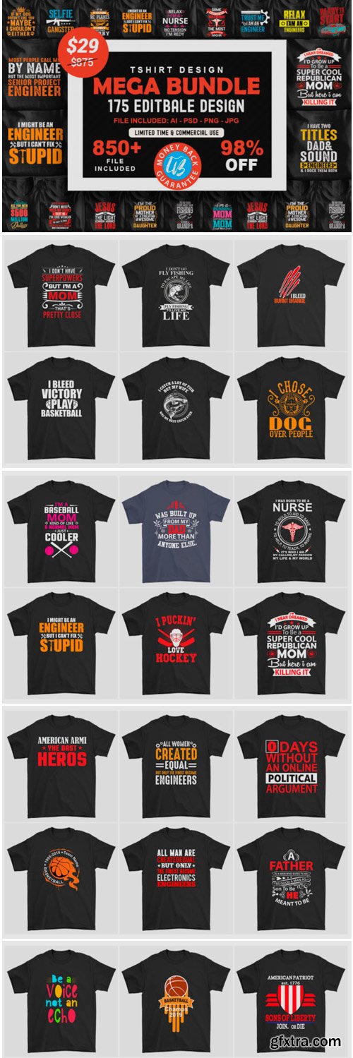 175 Editable T-shirt Designs 1543771