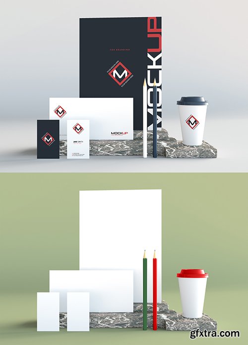 Stationery Set Mockup on Marble Surface 275504811