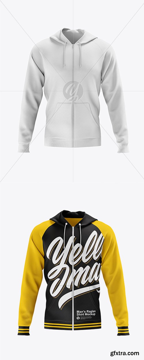 Raglan Hoodie Mockup - Front View 43498 Raglan Hoodie Mockup - Front View 43498