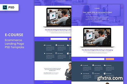 E-Course - Landing Page PSD Template E-Course - Landing Page PSD Template