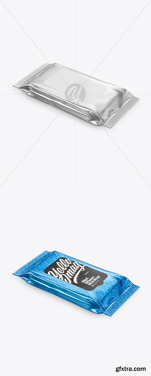 Metallic Wet Wipes Pack Mockup 42094 Metallic Wet Wipes Pack Mockup 42094