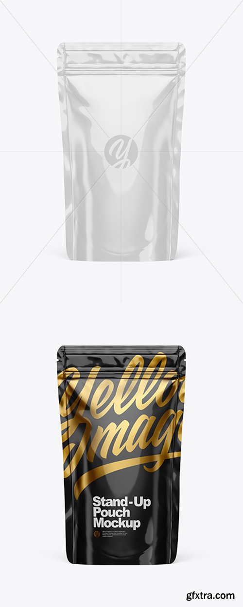 Glossy Stand Up Pouch W/ Zipper Mockup 43375 Glossy Stand Up Pouch W/ Zipper Mockup 43375