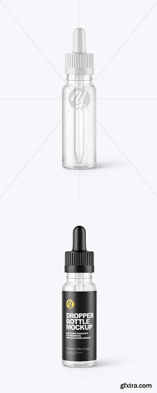 Clear Glass Dropper Bottle Mockup 45155 Clear Glass Dropper Bottle Mockup 45155