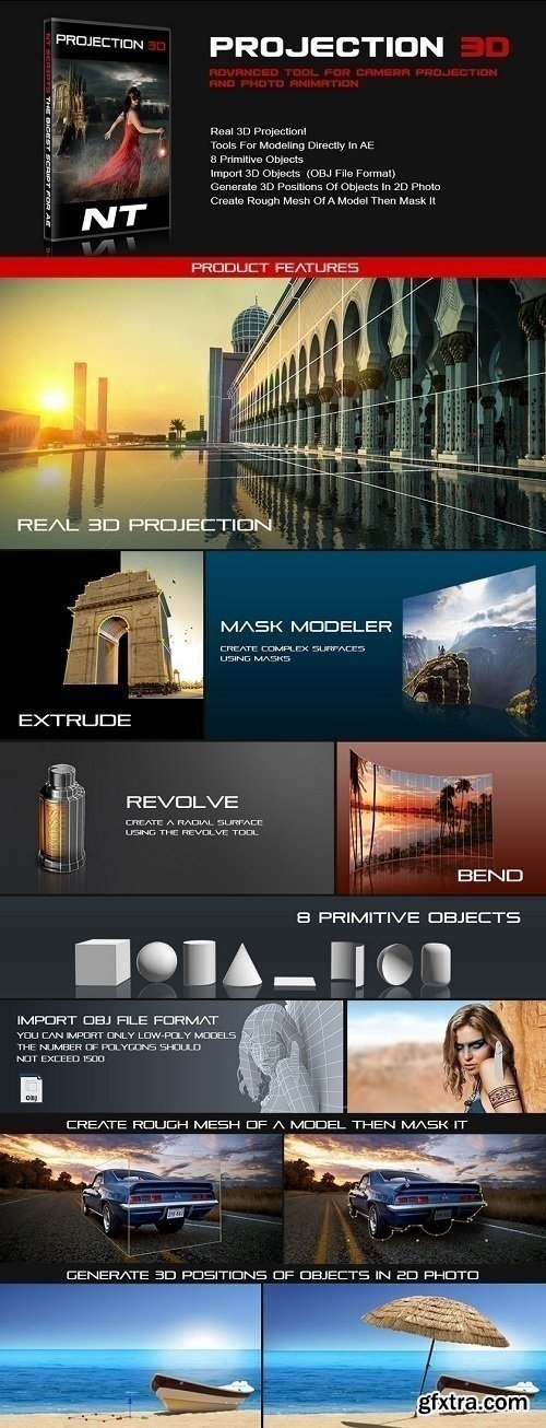 Projection 3D v1.04 for After Effects (Win/Mac)