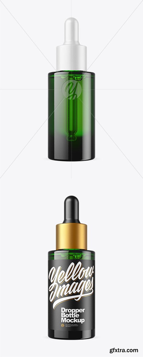Green Glass Dropper Bottle Mockup 45171 Green Glass Dropper Bottle Mockup 45171