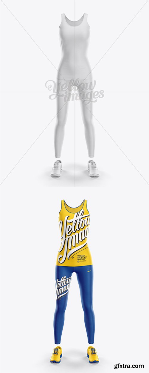 Women's Fitness Kit Mockup - Front View 14241 Women's Fitness Kit Mockup - Front View 14241