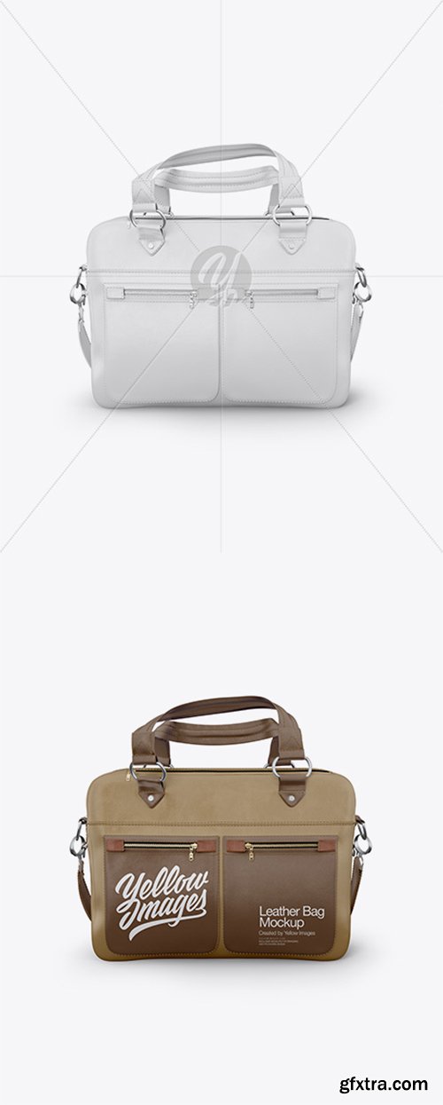 Leather Bag Mockup - Front View 20440 Leather Bag Mockup - Front View 20440