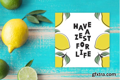 CreativeMarket - Summer Font and Lemons Pack 3855066