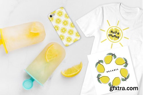 CreativeMarket - Summer Font and Lemons Pack 3855066