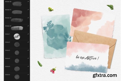 CreativeMarket - 244 Watercolor Brushes For Procreate 3851051