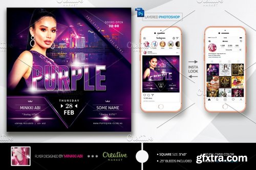 CreativeMarket - Purple Flyer 3541601