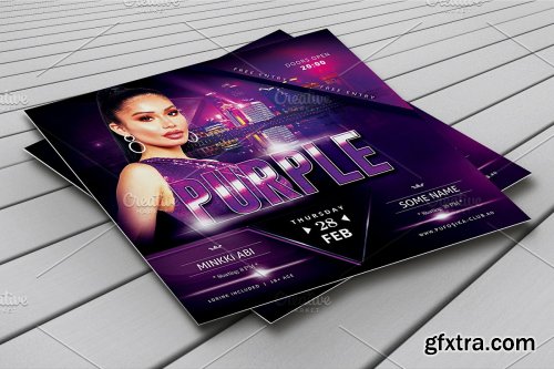 CreativeMarket - Purple Flyer 3541601