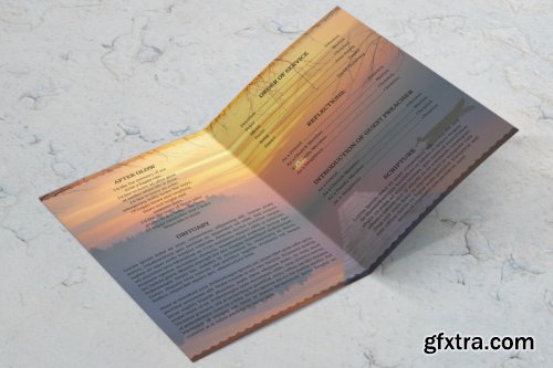 Sunset funeral program template