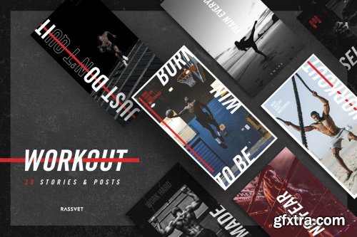 Workout Social media Template, instagram template sport, fitness