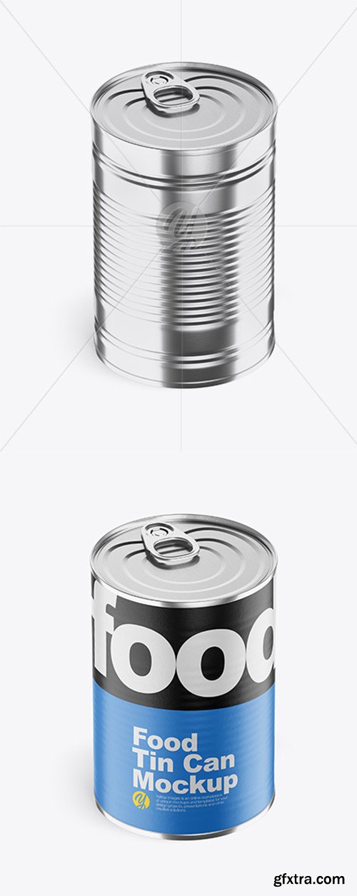 Metallic Food Can Mockup 45152 Metallic Food Can Mockup 45152
