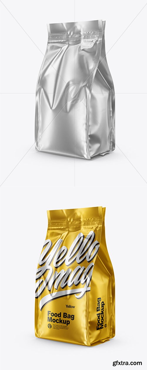 Matte Metallic Food Bag Mockup 43274 Matte Metallic Food Bag Mockup 43274