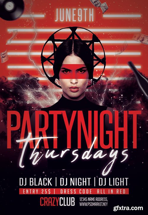 Party night thursdays - Premium flyer psd template