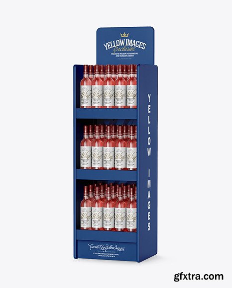 Stand with Rose Wine Bottles Mockup 45555