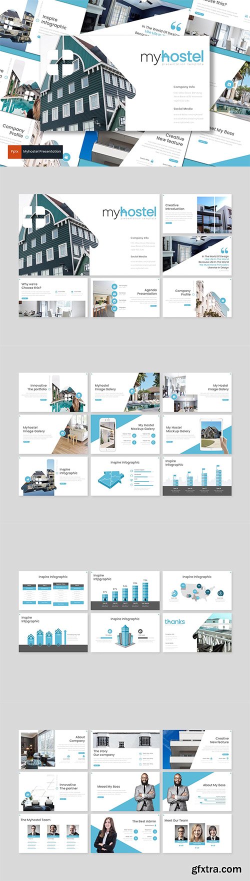 Myhostel - Powerpoint, Keynote and Google Slides Templates