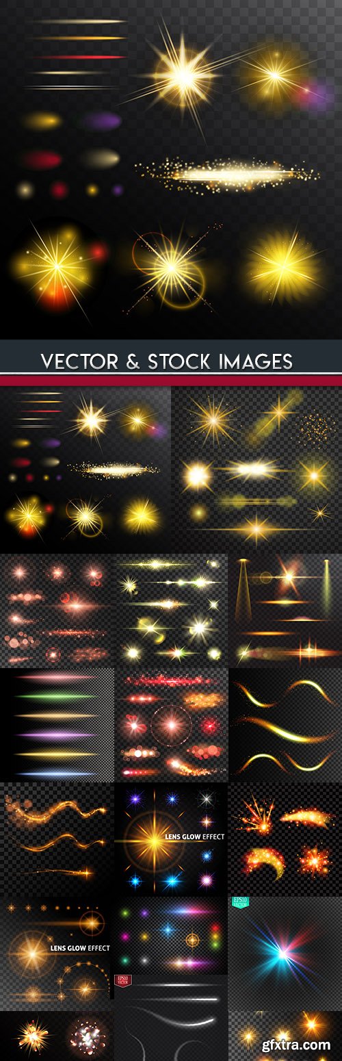 Light effects sparkling elements dark background 17