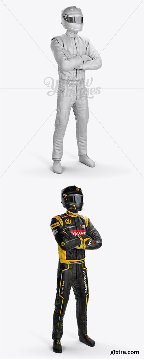 F1 Racing Kit Mockup - Half Side View 17638 F1 Racing Kit Mockup - Half Side View 17638