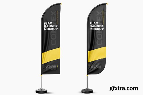 Flag Banner Convex Mock-Up Flag Banner Convex Mock-Up