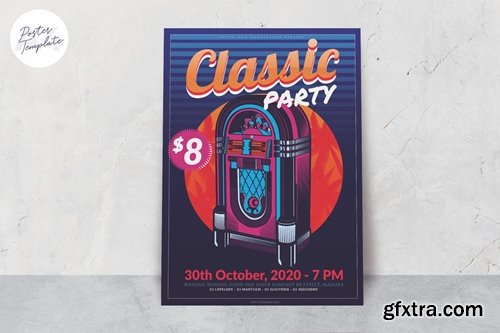 Retro Music Party Poster Template