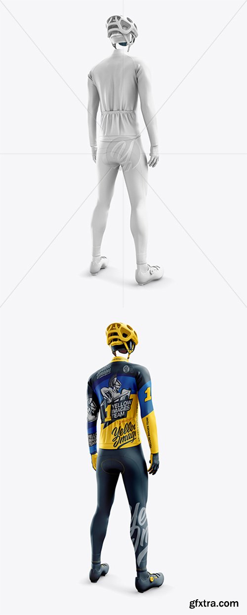 Men’s Full Cycling Thermal Kit mockup (Hero Back Shot) 27860