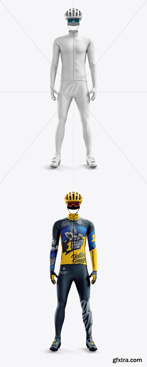 Men’s Full Cycling Thermal Kit mockup (Front View) 27837