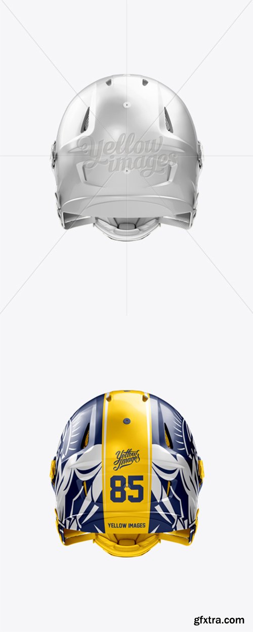 American Football Helmet Mockup - Back View 11992