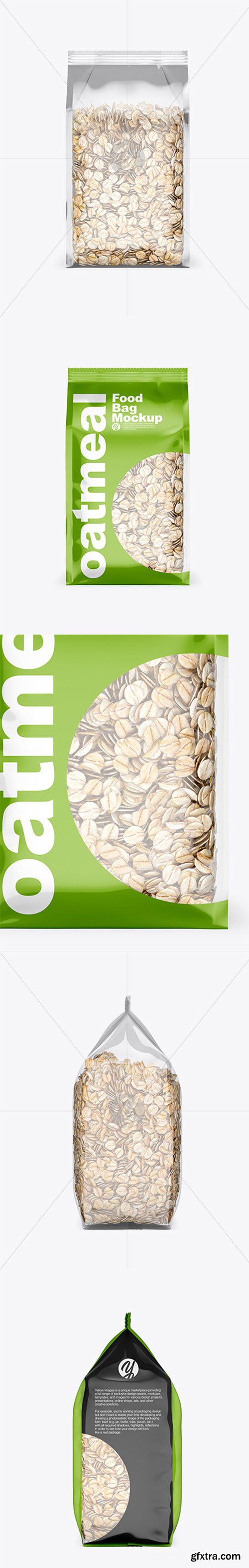 Food Bag w/ Oatmeal Mockup 45419 Food Bag w/ Oatmeal Mockup 45419