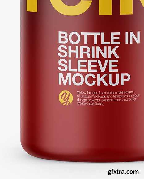 Download 39+ Bottle In Matte Shrink Sleeve Mockup Front View Branding Mockups