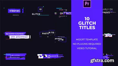 Videohive - 10 Glitch Titles Mogrt - 22735135