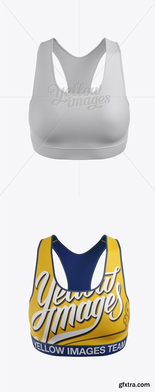 Women's Fitness Top Mockup - Front View 14424 Women's Fitness Top Mockup - Front View 14424