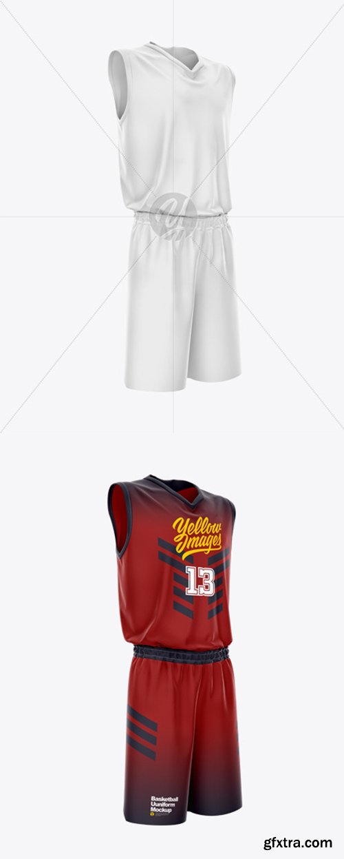 Basketball Uniform Mockup - Half Side View 44869