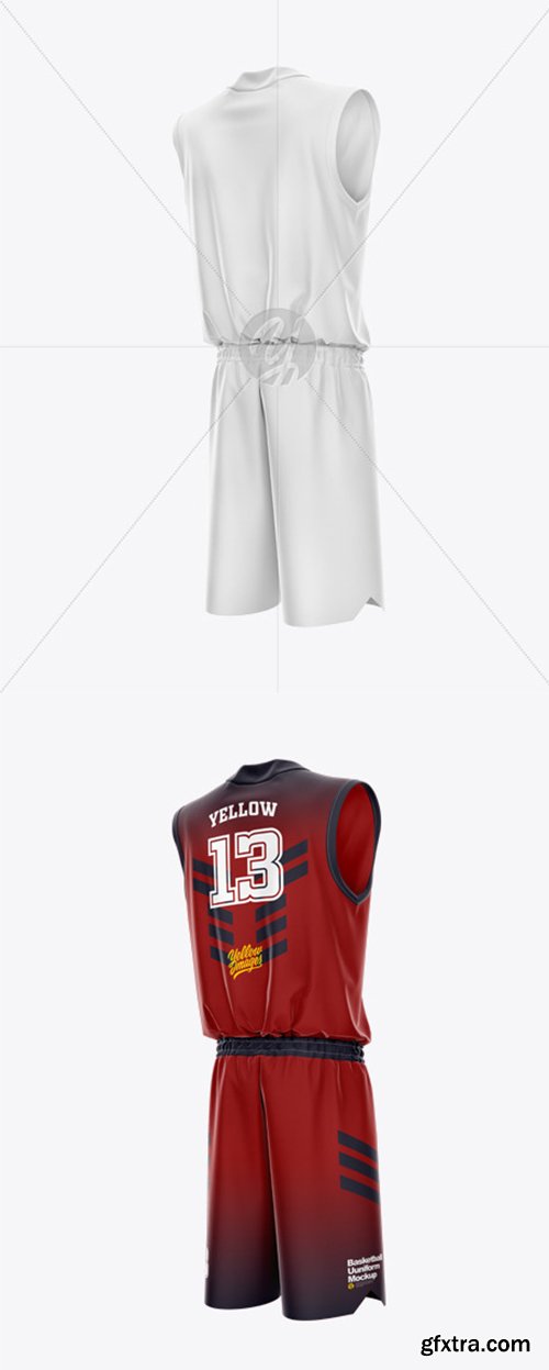 Basketball Uniform Mockup - Back Half Side View 44856