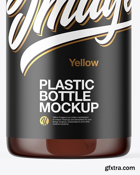 Amber Plastic Pump Bottle Mockup 45951