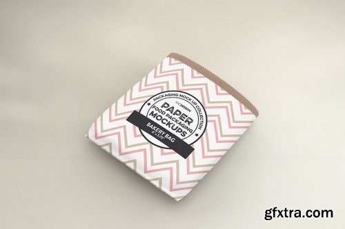 Flat Bakery Bag Packaging Mockup